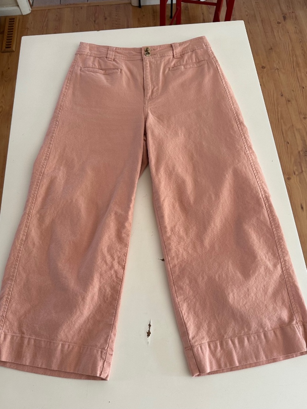 A New Day (from Target) pink cotton canvas ankle-length pants.